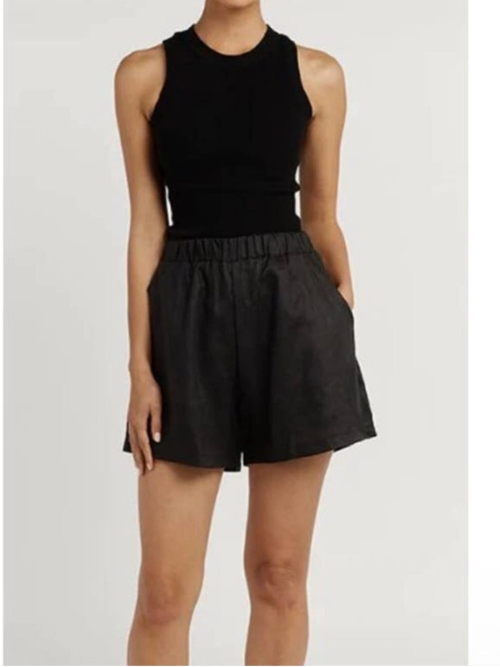 DISHH Cotton Lightweight Pull On Black Shorts, Size 12